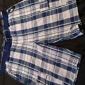 Mens Shorts NWT Plaid with belt